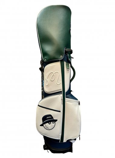 Malbon PU LEATHER STAND BAG – WHITE / NAVY / GREEN