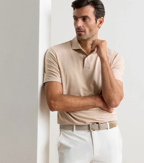 Peter Millar ALBATROSS COTTON-BLEND PIQUE POLO - EDWIN SPREAD C